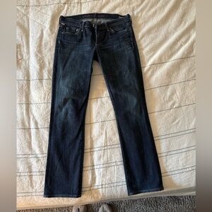 Size 28 citizens of humanity, boot leg, low rise, dark denim